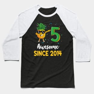 5th Birthday Pineapple Dabbing 5 Years Old T-shirt Baseball T-Shirt